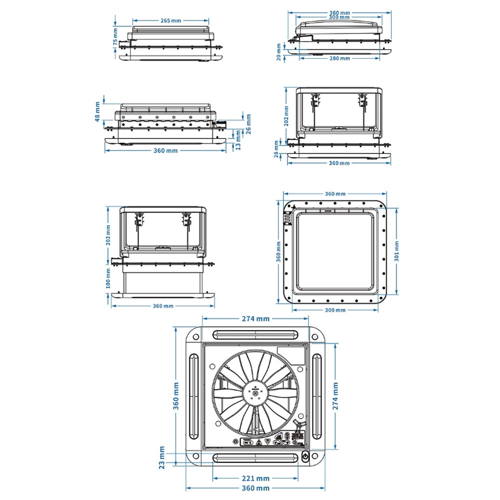 WOHNMOBILDACH ABLUFTVENTILATOR LÜFTER Dachlüftung Produktbild-Vorschau 6