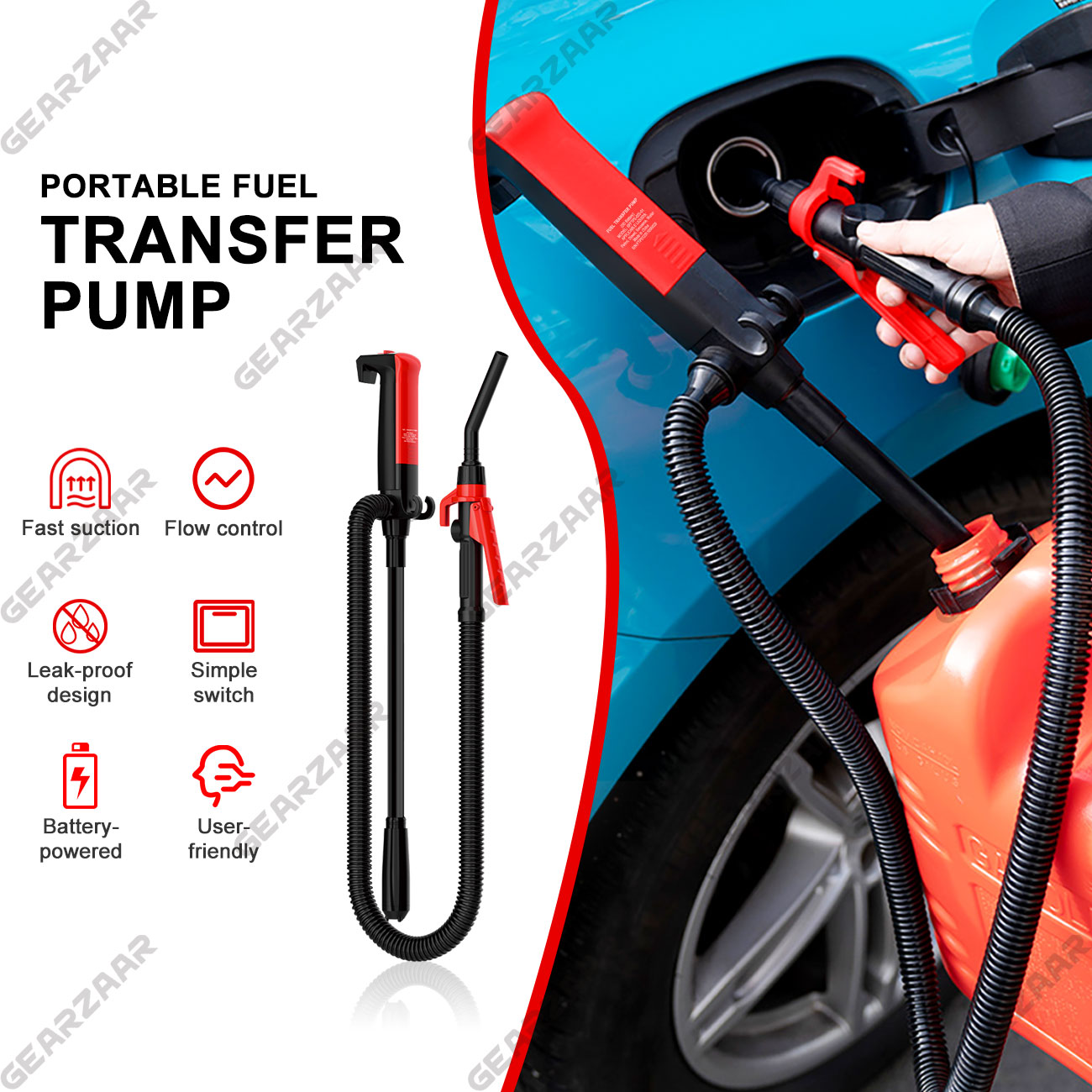 AETLEEMO Portable Power Battery Pump, Up To 2.2 GPM, Battery Operated Liquid Transfer Pump For Gasoline Diesel Oil Fish Tank